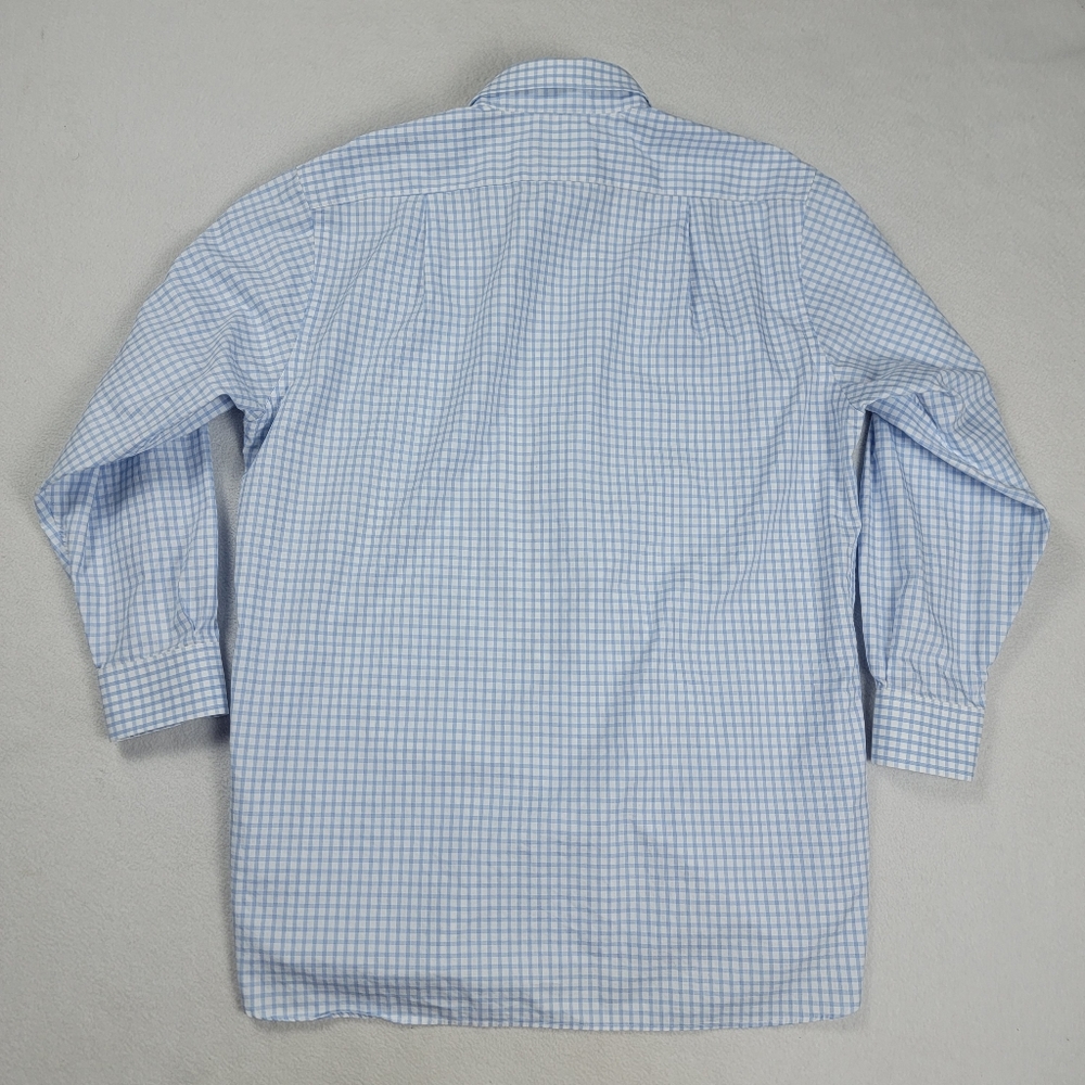Ben Silver Charleston Button Down Shirt Men's 16.5-33 Blue Check 100% Cotton - Picture 4 of 11